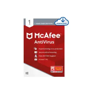 McAfee AntiVirus Protection, 1PC, Internet Security Software, 1 Year